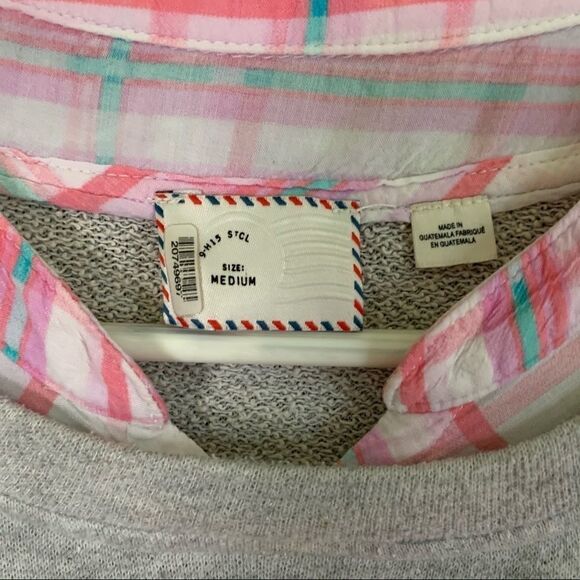 Anthro Postmark Picnic Plaid Layered Top Sz - Picture 4 of 5